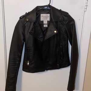 American Black Leather Jacket xxs